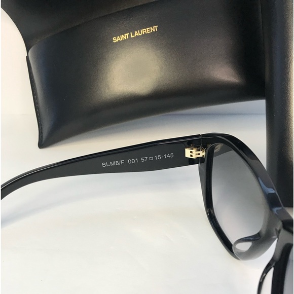 💯 - New Authentic SAINT LAURENT SLM8/F Sunglasses Black - Picture 15 of 15